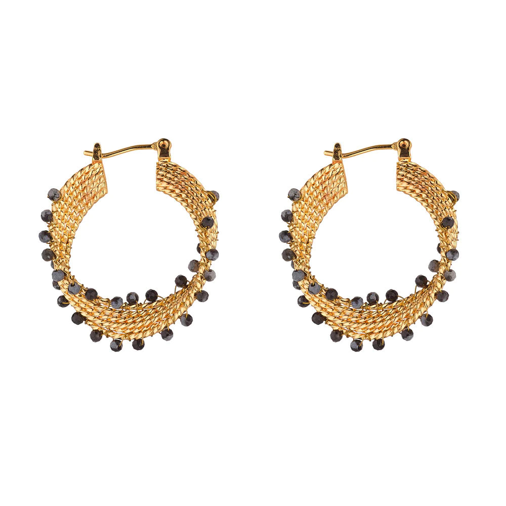 Spiral Black Earrings- Knight & Day Jewellery