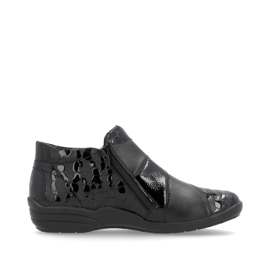 Black Ankle Boot with Zip - Remonte