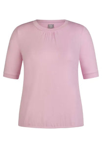 222307 - Pink Ruched Neck T-shirt - Rabe