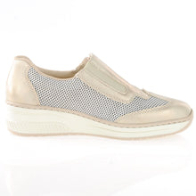 Load image into Gallery viewer, 48760-60 - White and Blue Wedge Shoe - Rieker