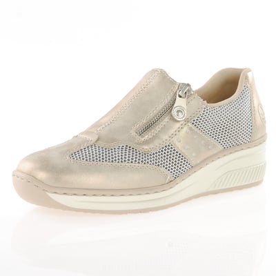 48760-60 - White and Blue Wedge Shoe - Rieker
