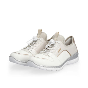 L3294-80 - White and Rose Gold Toggle Sneaker - Rieker