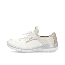 Load image into Gallery viewer, L3294-80 - White and Rose Gold Toggle Sneaker - Rieker