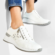 Load image into Gallery viewer, N4322-80 - White and Sliver Trainer - Rieker