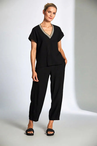 25503 - Slouch Trouser - Black - Peruzzi