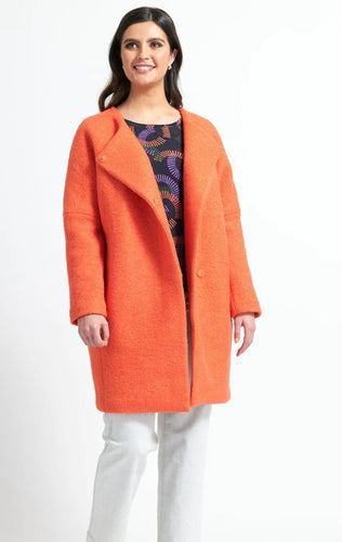 7267- Wool Blend Coat-Koi Orange-Foil