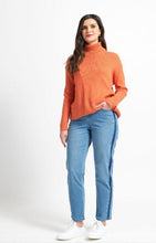 Load image into Gallery viewer, 7212- Roll Neck Asymmetrical Jumper- Squash- Foil
