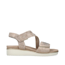 Load image into Gallery viewer, V3764- Rose Gold Strappy Wedged Sandal