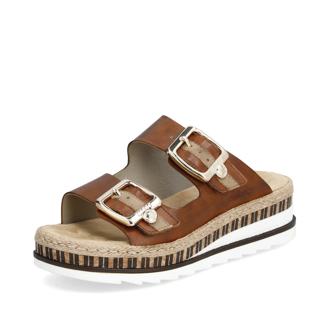 V7955- Rich Tan Buckle Sandal- Rieker