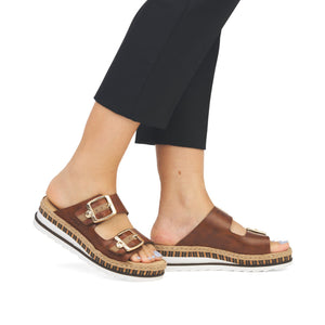 V7955- Rich Tan Buckle Sandal- Rieker