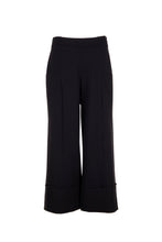 Load image into Gallery viewer, W24144- Turn Up Wide Leg Trousers- Black- Peruzzi