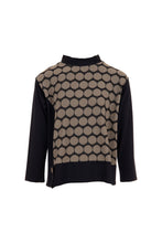 Load image into Gallery viewer, W24177- Circle Design Long Sleeve Top- Ecru/Black- Peruzzi