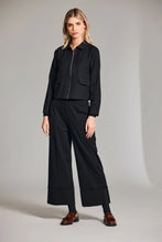 Load image into Gallery viewer, W24144- Turn Up Wide Leg Trousers- Black- Peruzzi