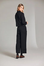 Load image into Gallery viewer, W24144- Turn Up Wide Leg Trousers- Black- Peruzzi