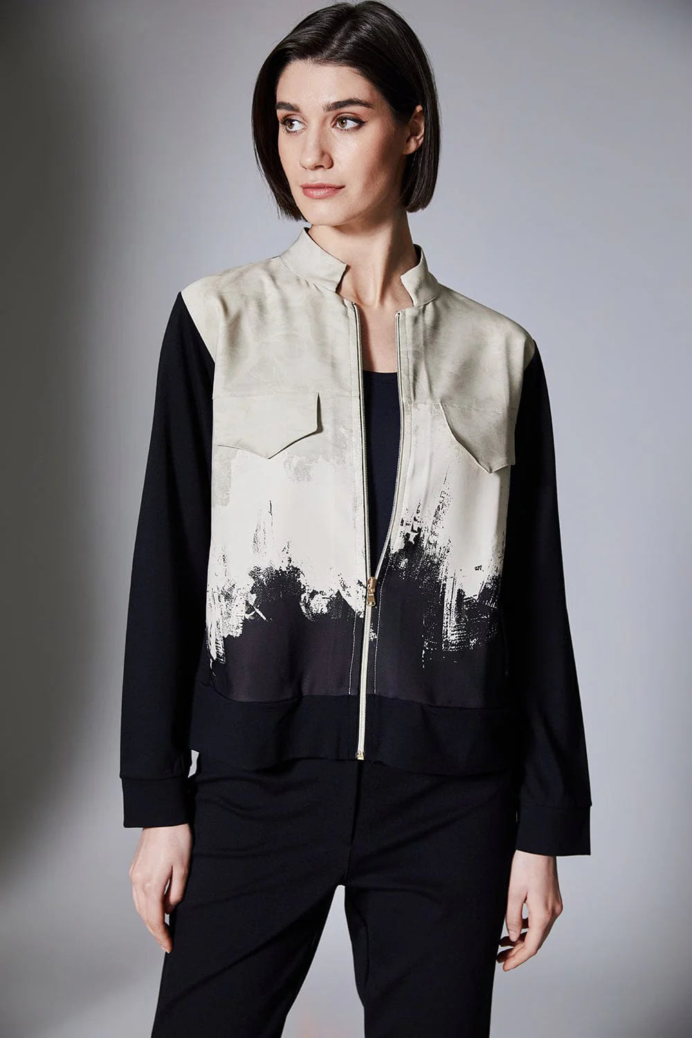 Print Zip-Up Jacket - Peruzzi