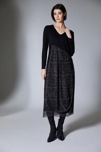 Contrast Fabric Dress - Peruzzi
