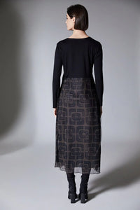 Contrast Fabric Dress - Peruzzi