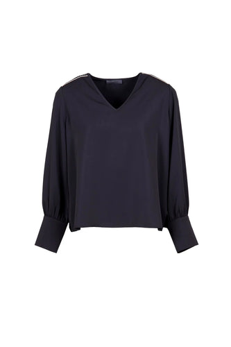 Embellished Trim Blouse - Peruzzi