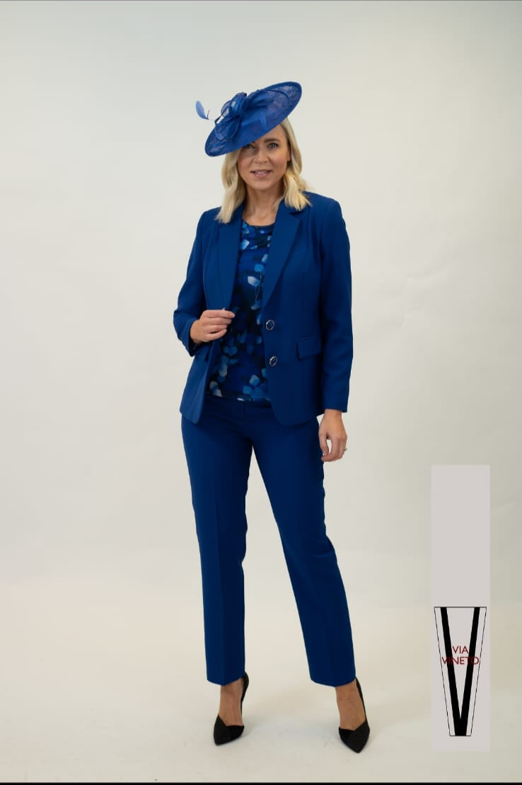 Sarah Royal Blue Trousers - Via Veneto