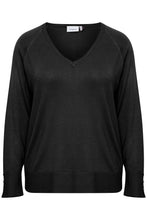 Load image into Gallery viewer, 2647- Knitted Long Sleeve Top- Black- Fransa Plus