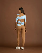 Load image into Gallery viewer, 7204-Cowl Neck Jumper w/Stripe-Tobacco-Marble