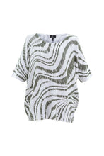 Load image into Gallery viewer, 7336- Oversize Wave Print Top- Khaki- Marble
