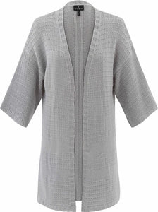 7814 - Drop Shoulder Cardigan - Silver - Marble