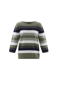 7460 - Striped Knit - Khaki  - Marble