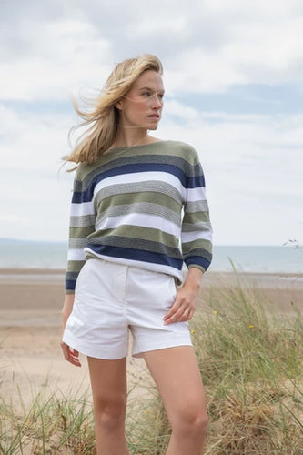 7460 - Striped Knit - Khaki  - Marble
