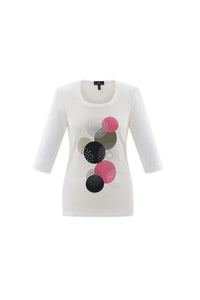 7836 - Graphic Top with Foil Detail - Marble