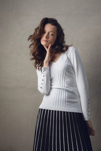 7670 - Rib-Detail Knit Jumper - Marble