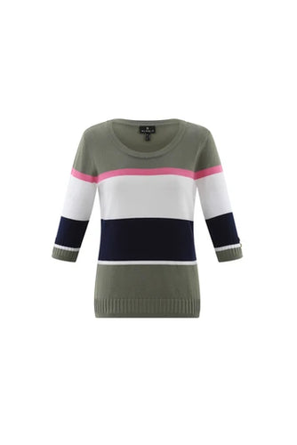 7804 - Striped Knit - Khaki - Marble