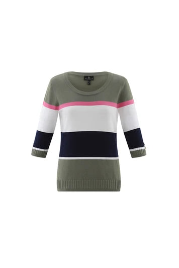 7804 - Striped Knit - Khaki - Marble