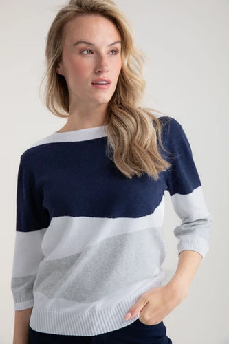 7895 -  Colour Block Jumper - Marble