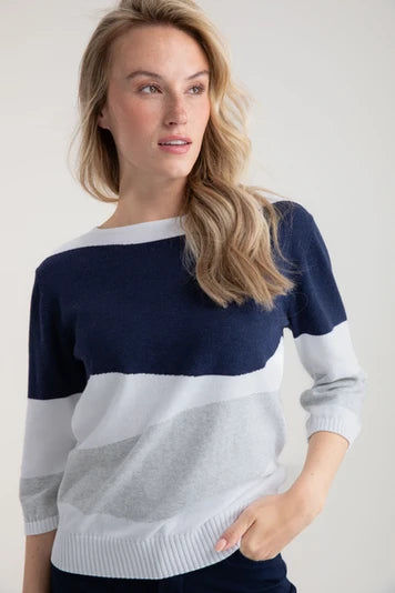 7895 -  Colour Block Jumper - Marble