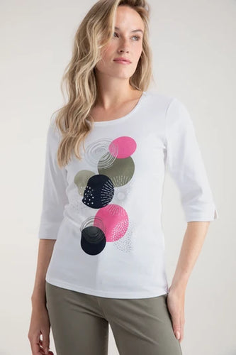 7836 - Graphic Top with Foil Detail - Marble