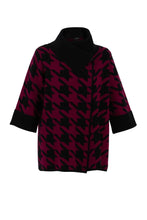 Load image into Gallery viewer, 7190- Buckle Trim 3/4 Sleeve Cardigan-Berry-Marble