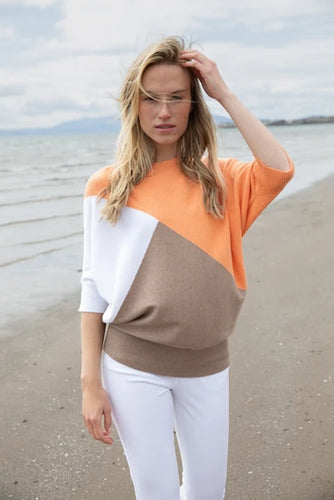 7011 - Geometric Knit - Orange - Marble