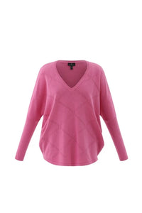 7893 - V-Neck Sweater - Pink - Marble