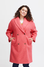 Load image into Gallery viewer, 2399- Oversize Teddy Coat- Coral- Fransa Plus