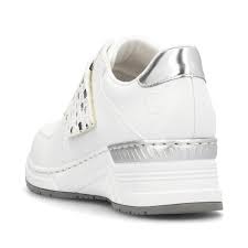 N4354- White/Silver Velcro Trainer- Rieker