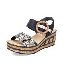Load image into Gallery viewer, 68176- Leopard Print Wedge Sandal- Rieker