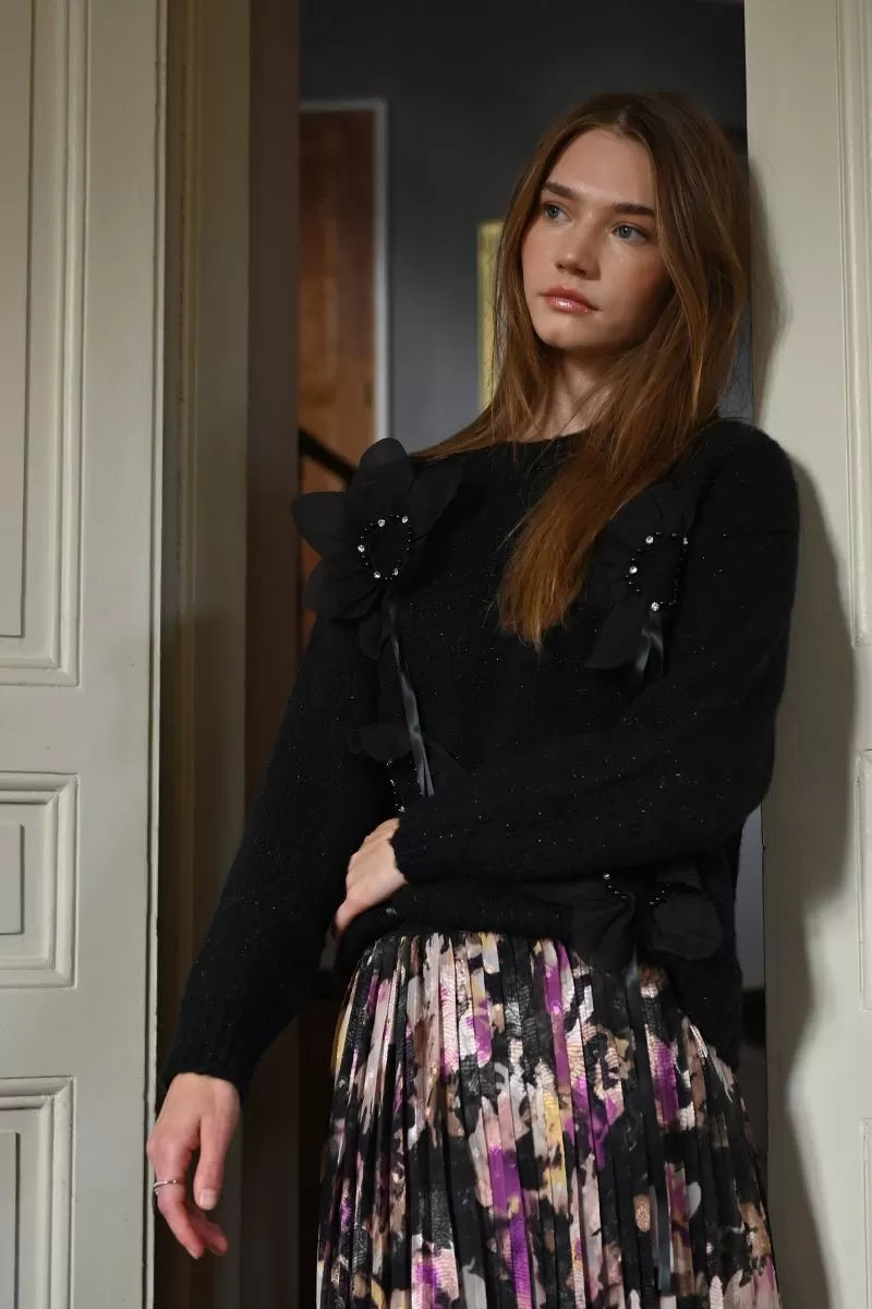 Embossed Flower Jumper - Molly Bracken