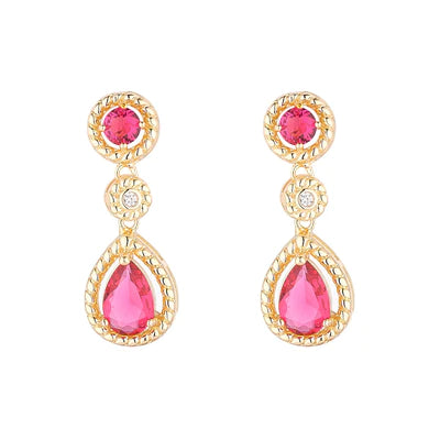 R245EPL- Kynlee Fuchsia Earrings- Knight and Day