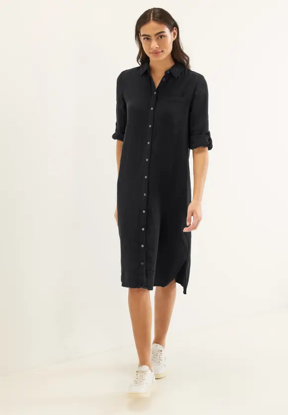 143610- Black Cotton Shirtdress- Street One
