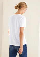 Load image into Gallery viewer, 320004- White Linen Look Tshirt- Street One