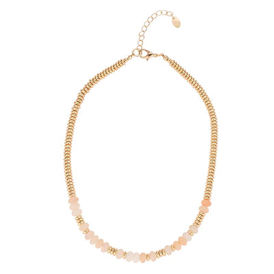 Maleah  Beige & Gold Necklace- Knight & Day Jewellery