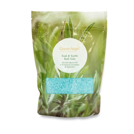 Eucalyptus & Peppermint Soothe & Soak Bath Salts- Green Angel