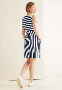 143582- Navy Stripe Dress - Street One