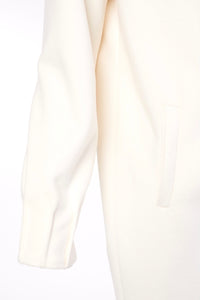 23120- Cream Wool Coat with Pleated Cuff- Kate Cooper